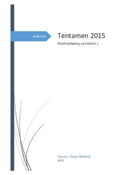 Tentamen | Markedsføring og ledelse 2012
