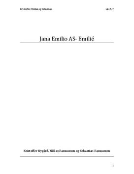 Jana Emilio | Situasjonanalyse | Markedsføring og ledelse 1