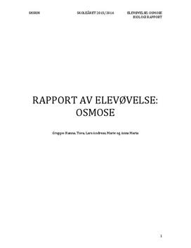 Osmose med potet | Rapport