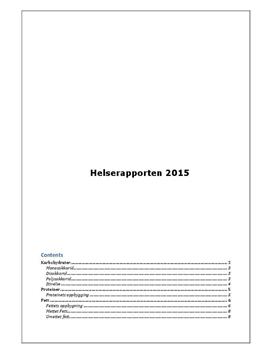 Helse og livsstil | Rapport