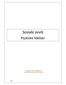 Sosiale avvik og psykiske lidelser | Undersøkelse