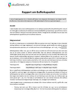 Bufferkapasitet | Rapport i Kjemi 2