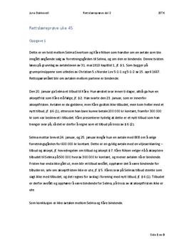Avtalerett - 2 besvarelser med paragrafer | Caserapport