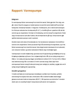 Varmepumpe | Rapport