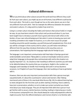 Cultural difference essay