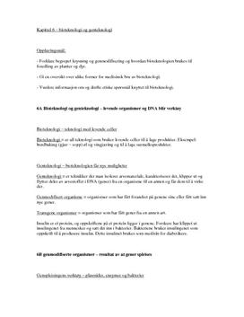Kapittel 6 – bioteknologi og genteknologi