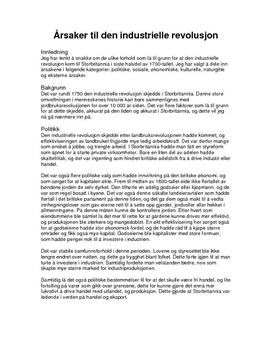 Årsaker til den industrielle revolusjonen
