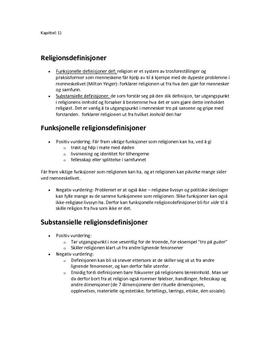 Sammendrag fra kapittel 1, 2, 3, 4 og 5 av religionsboka ”Tro og Tanke”