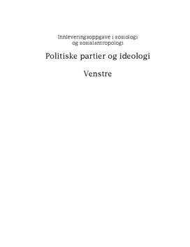 Venstre - Politisk parti og ideologi