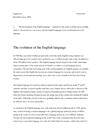 The Evolution of the English Language