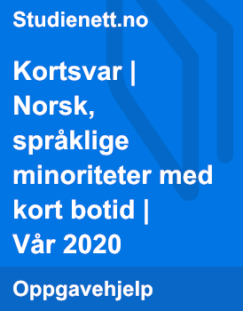 Kortsvar | Norsk, Språklige Minoriteter Med Kort Botid | Vår 2020 ...